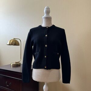 J. Crew Black Cardigan with Gold Buttons